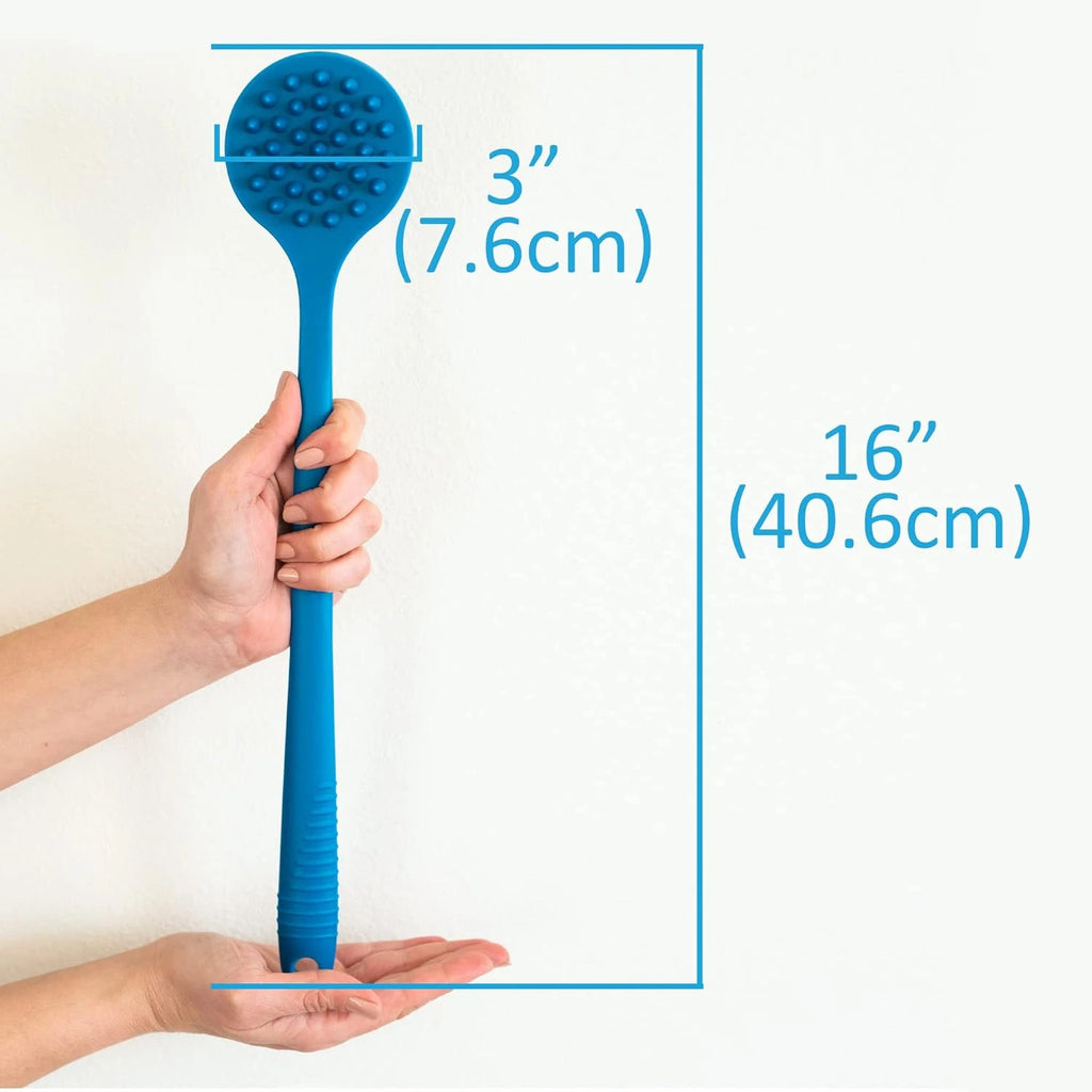 Bendable Long Handled Silicone Body Brush & Hair Scrubber - Bath Shower Back Bru