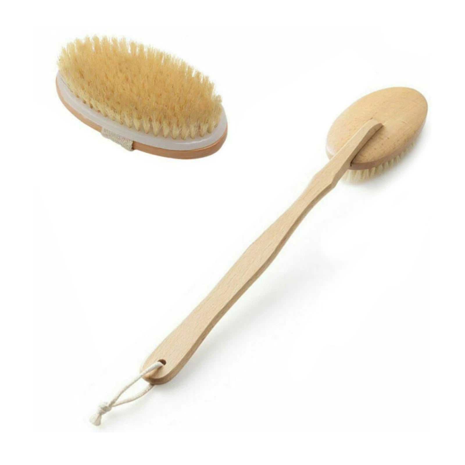 Durable Natural Long-Handled Bath Shower Body Back Dry Skin Spa Scrubber Brush B