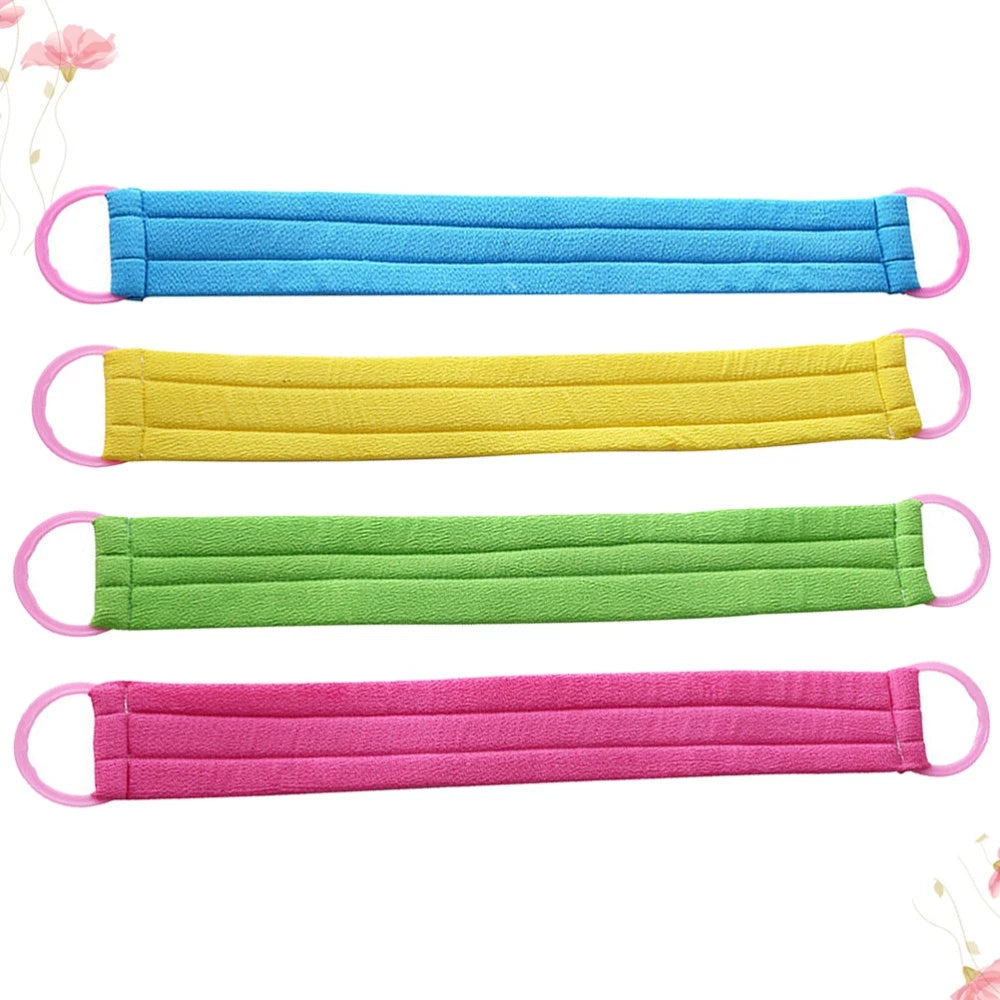 4 PCS Bath Towel Back Exfoliator Shower Body Brush Loofah Exfoliating Scrubber