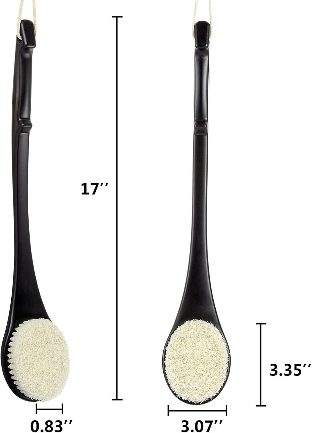 Exfoliating Shower Brush Bath Body Brush Never Mold Back Brush Long Handle for