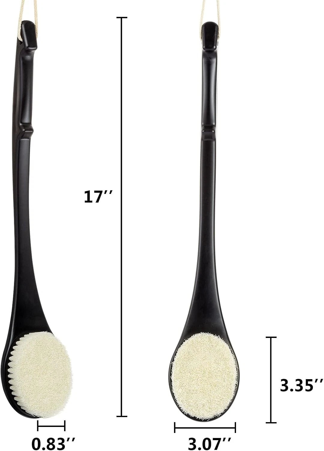 Exfoliating Shower Brush Bath Body Brush Never Mold Back Brush Long Handle for