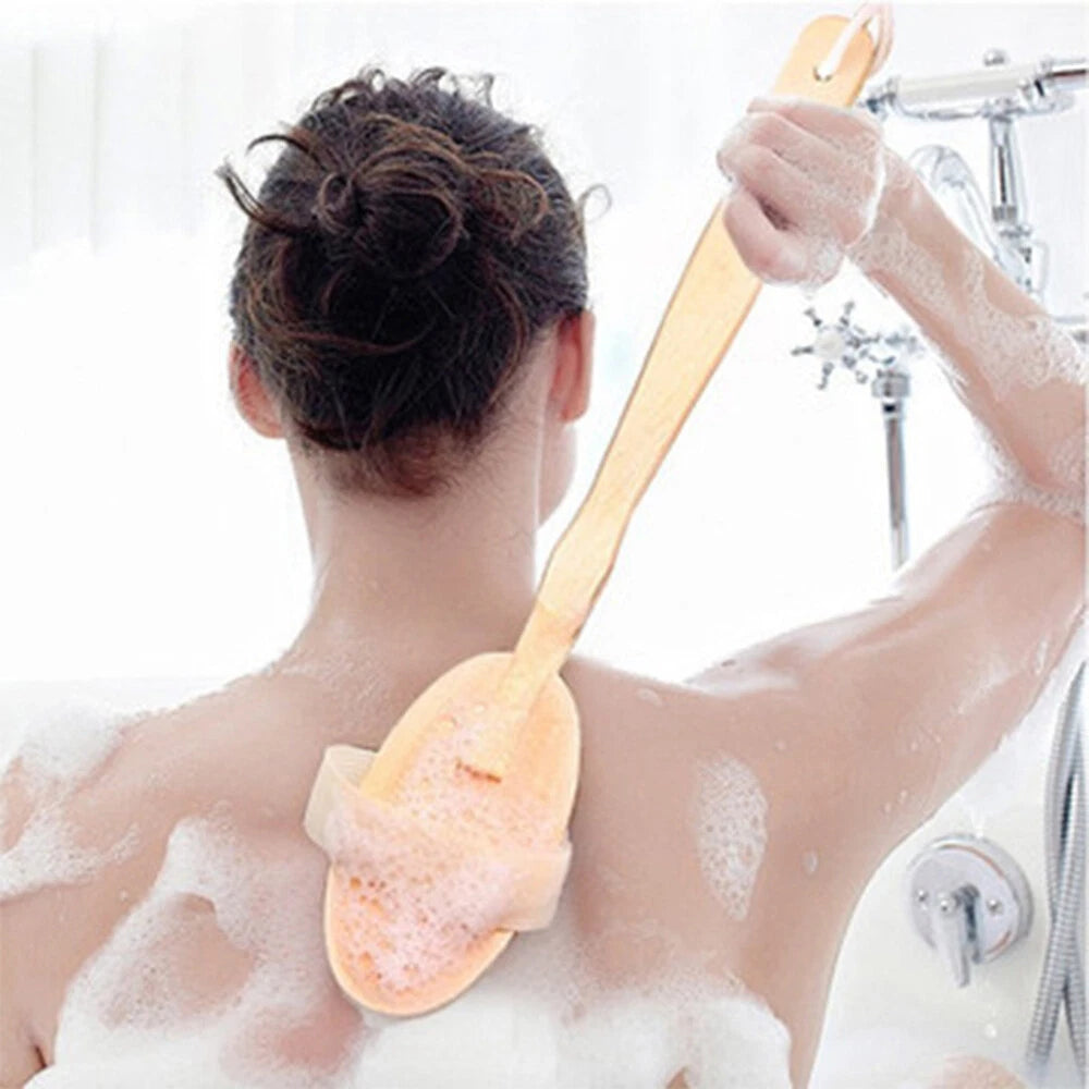 Long Handle Soft Hair Detachable Bath Brush Adult Back Clean Back Rub 41x6.5cm