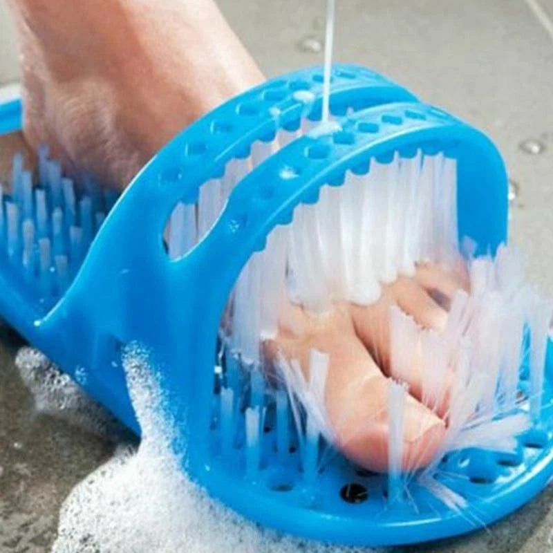 Plastic Bath Shoe Shower Brush Massager Slippers for Feet Pumice Stone Scrubber