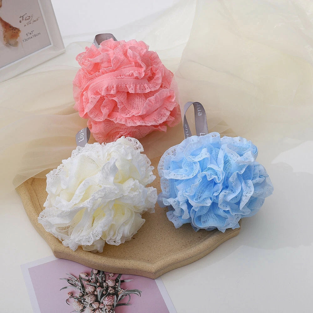 Exfoliating Body Scrubber Sponge Flower Brush Puff Bath Loofah Mesh Shower
