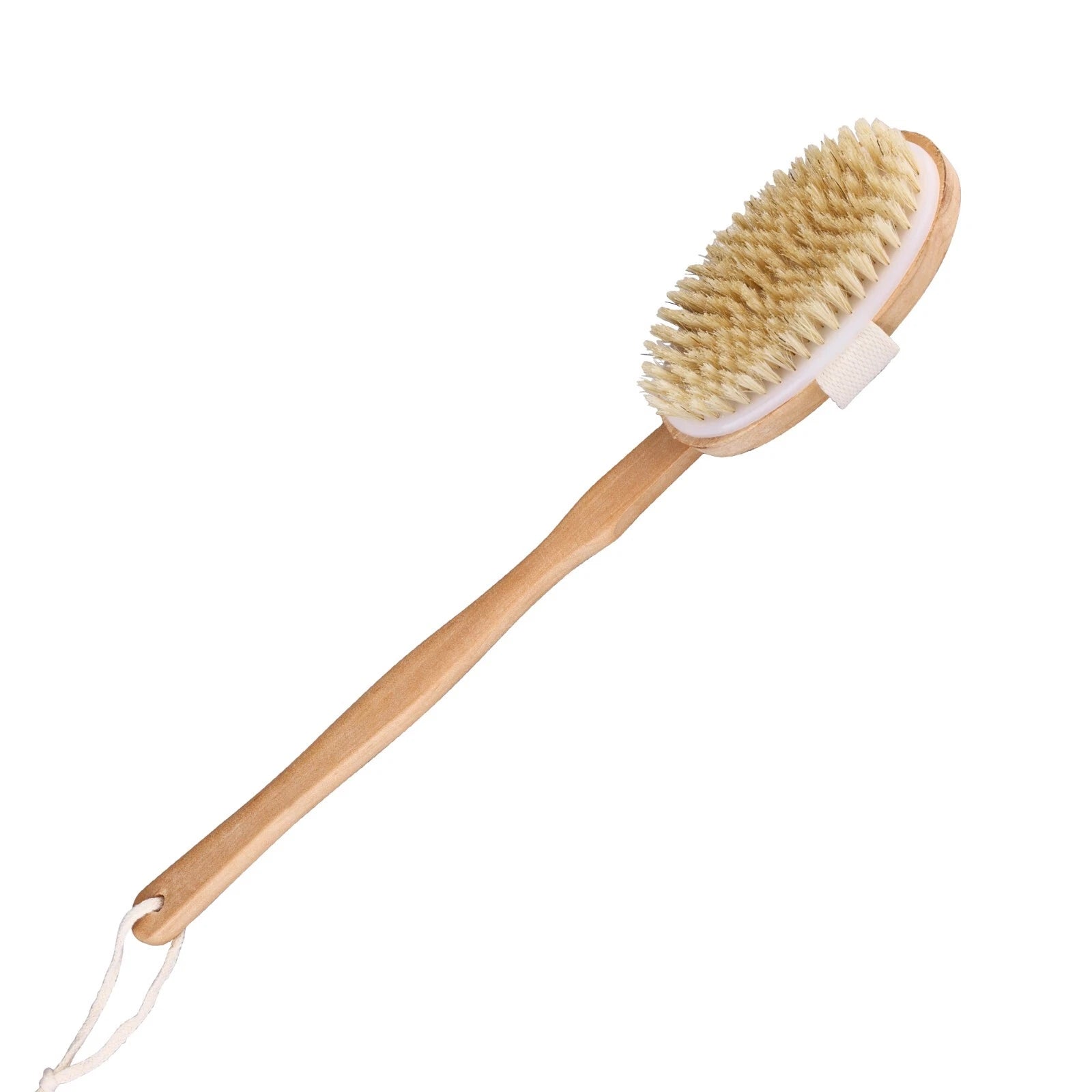 Natural Bristle Body Brush - Wooden Dry Skin Exfoliator & Shower Spa Scrubber US