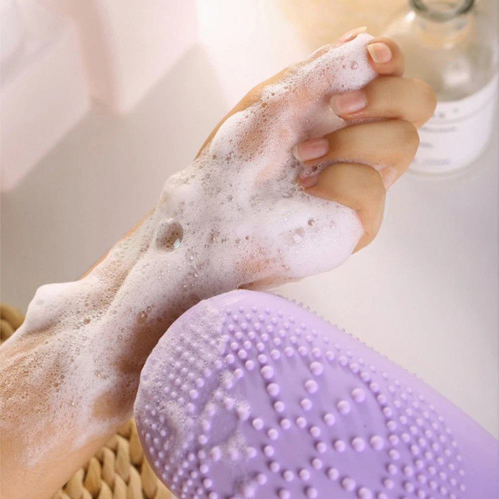 Electric Massage Body Bath Brush Silicone Shower Brush Waterproof Back Scrubber