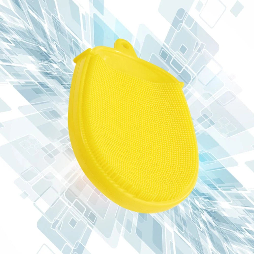 Yellow Silicone Body Shower Brush Silicone Bath Brush Silicone Shower Loofah
