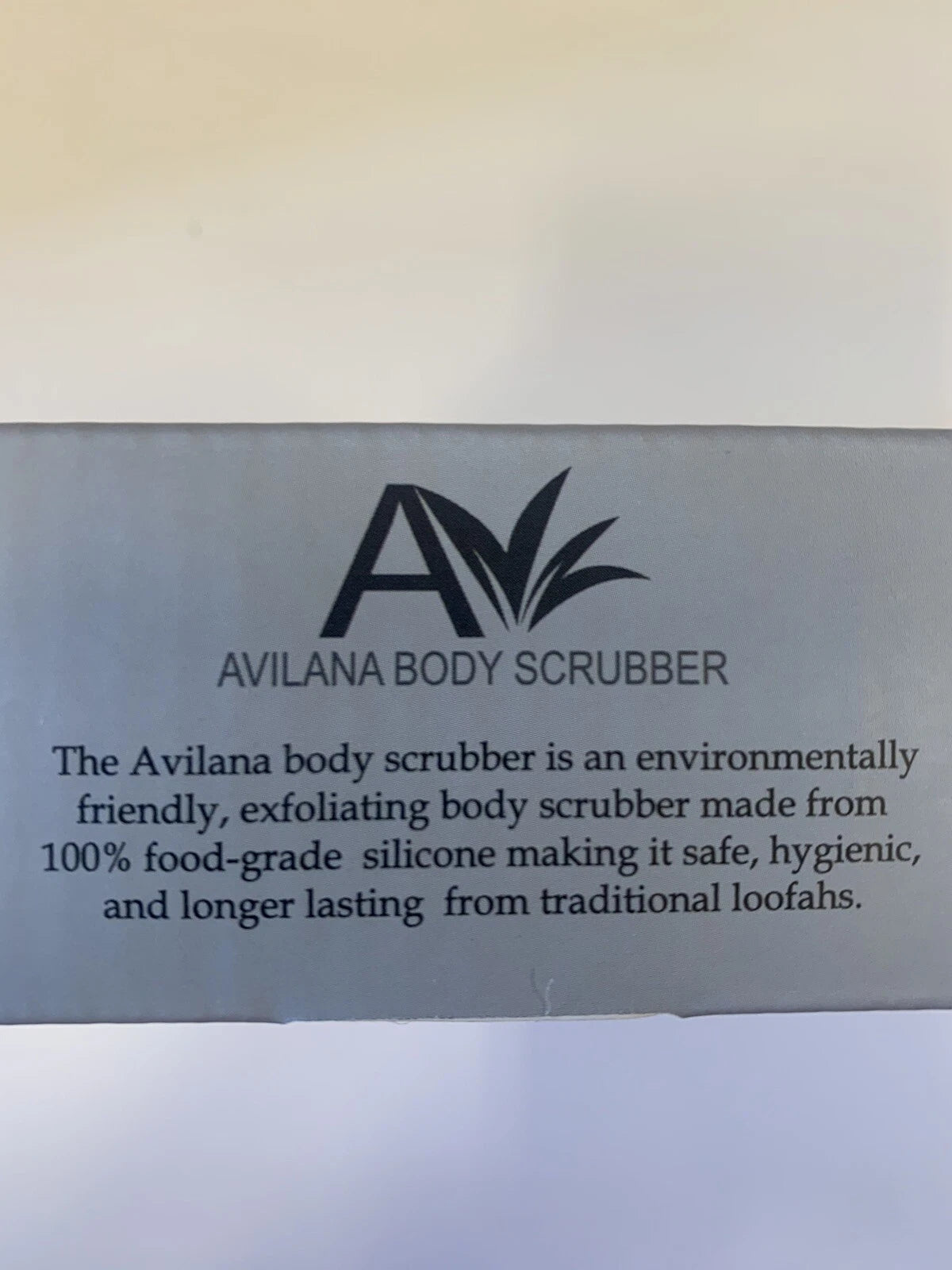 Brand New Avilana Exfoliating Silicone Body Scrubber, Light Gray. FREE SHIPPING