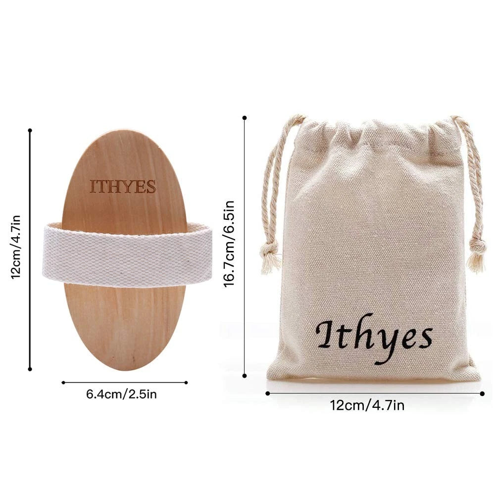 Ithyes Dry Brushing Body Brush Exfoliating Brush Natural Bristle Bath Brush for