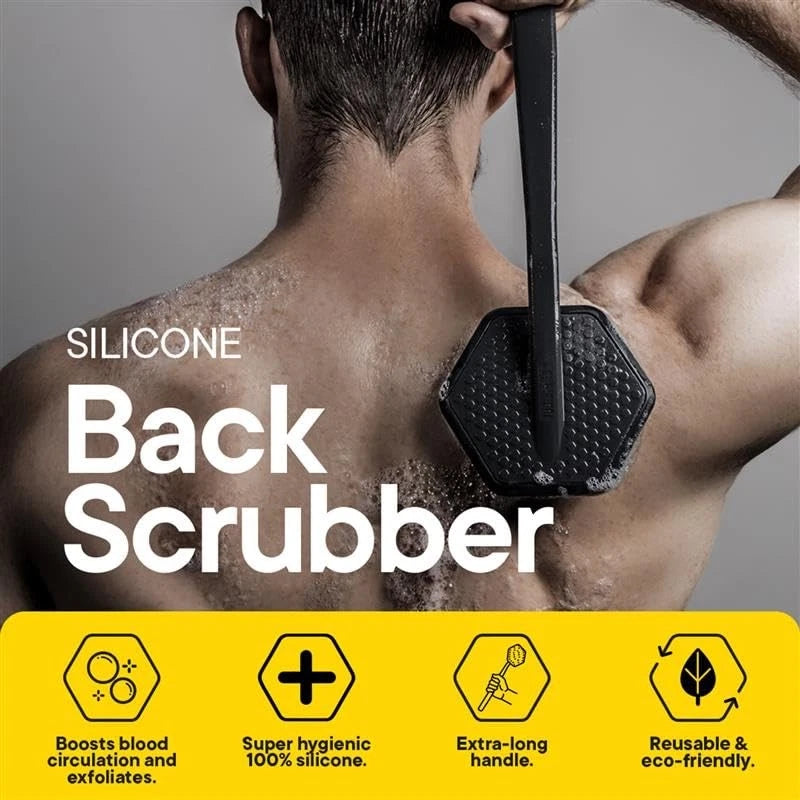 Best Silicone Back Scrubber with Hook Exfoliating Shower Brush Washer for Men