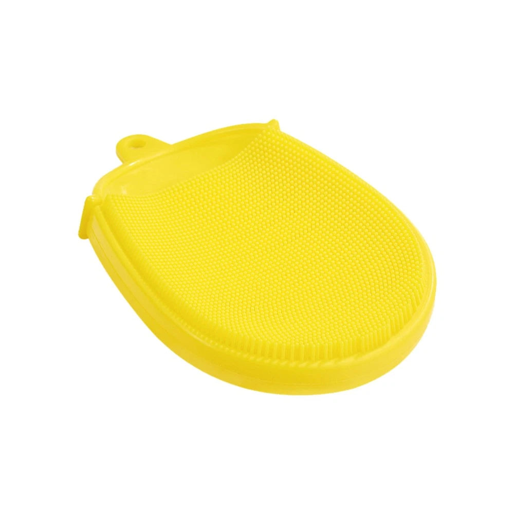 Yellow Silicone Body Shower Brush Silicone Bath Brush Silicone Shower Loofah