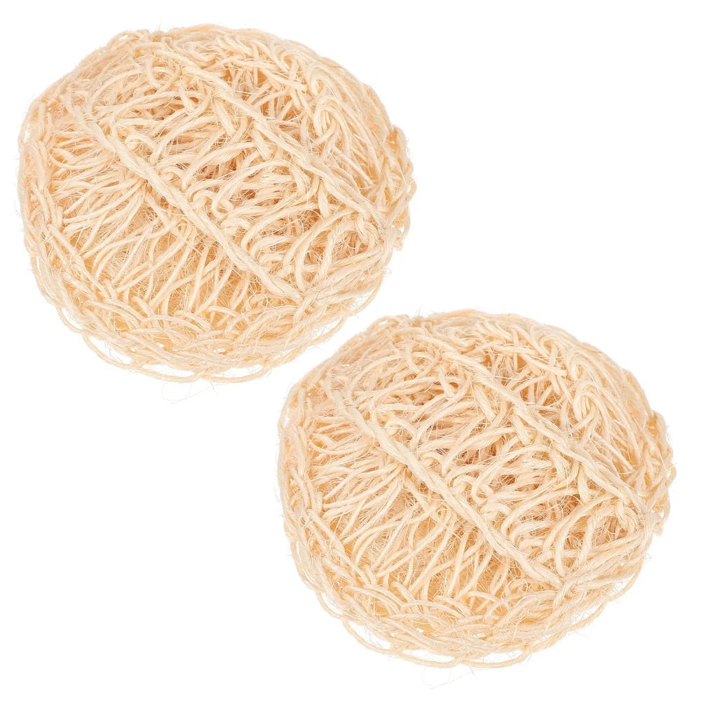 2 Pcs Sisal Bath Brush Scrubber for Body Women Mother Shower Dry