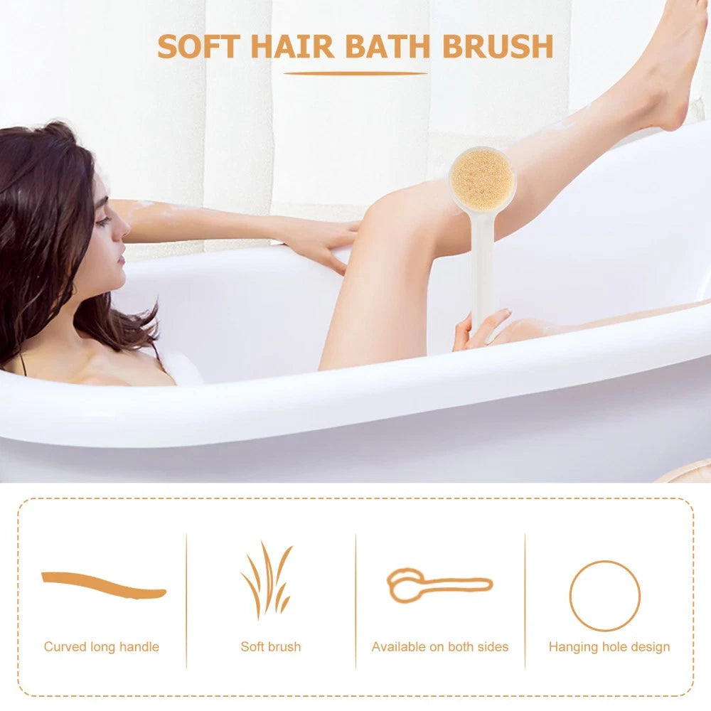 Back Scrubbing Brush Massage Body Bath Brushes Long Handles for Elderly