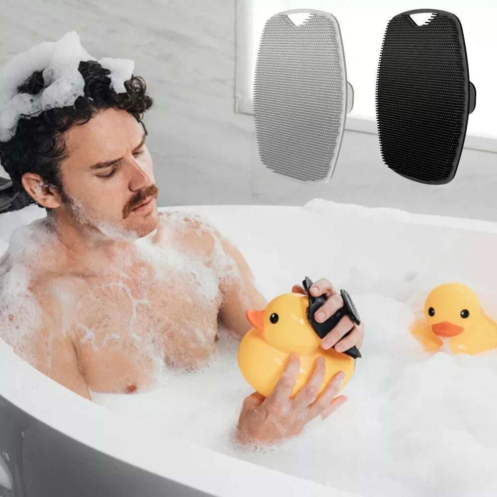New Shower Massager Body Scrub Silicone Bristles Bath Brush Washing Scrubber_-