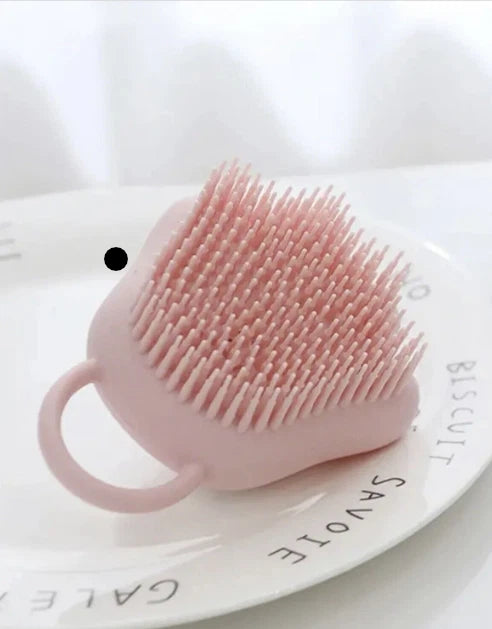 Silicon Bath Pet Body Brush Hair Shower Scrubber Gel Dispenser Soft Massager2PCS