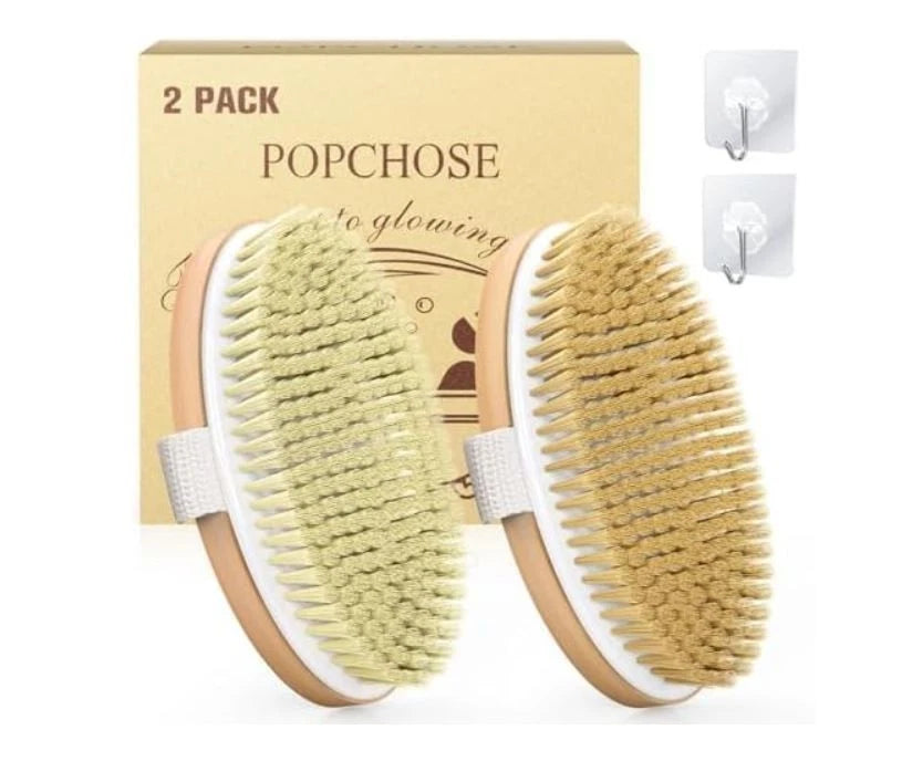 Dry Brushing Body Brush, Natural Bristle Exfoliating Brush for Skin & Cellulite