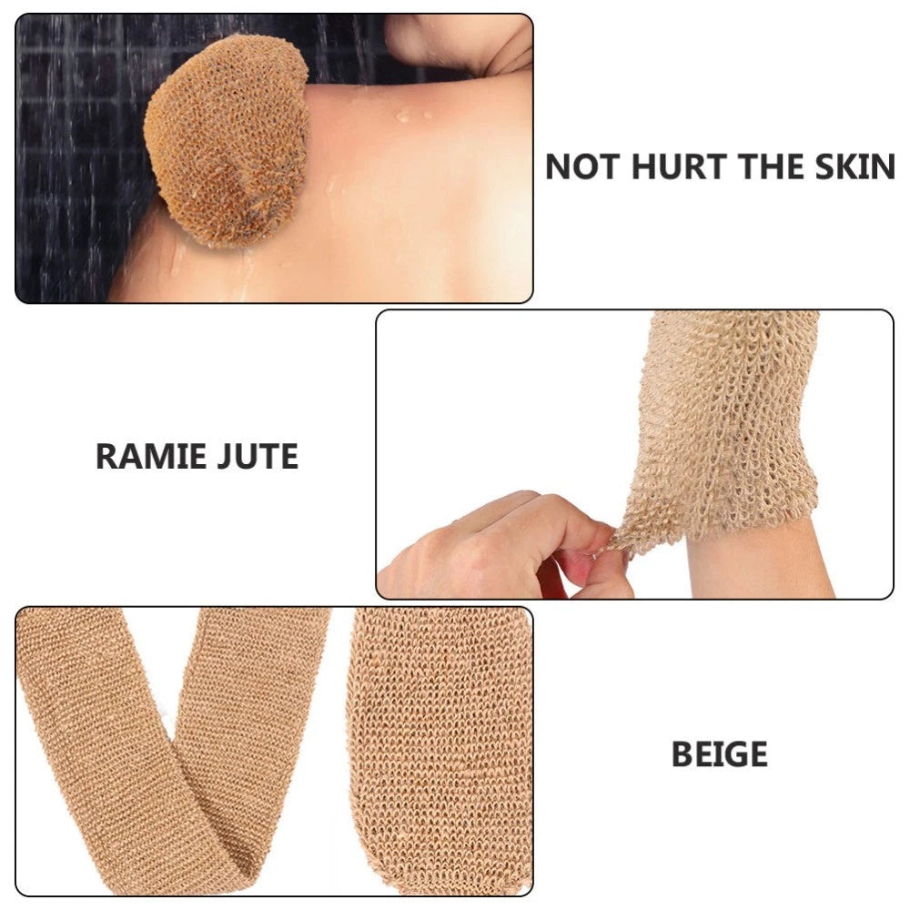 2Pcs Ramie Jute Bath Glove Exfoliating Scrubber for