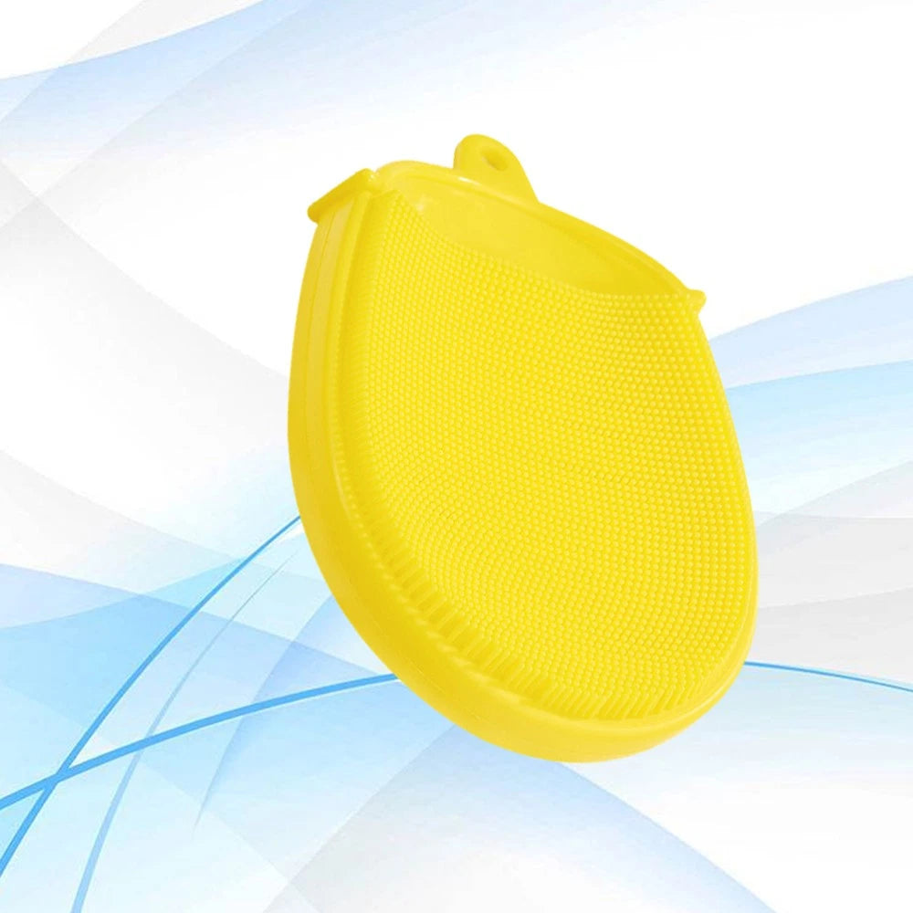 Yellow Silicone Body Shower Brush Silicone Bath Brush Silicone Shower Loofah