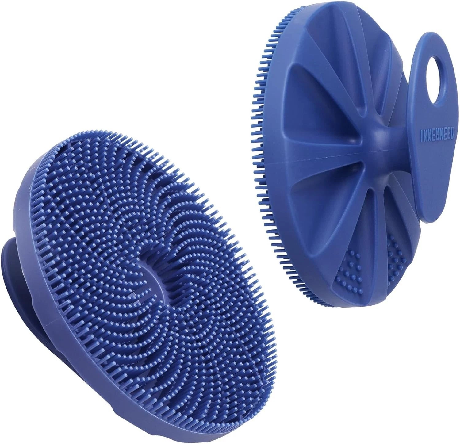 Silicone Body Scrubber Exfoliating/Massaging Shower Brush, Dk Blue