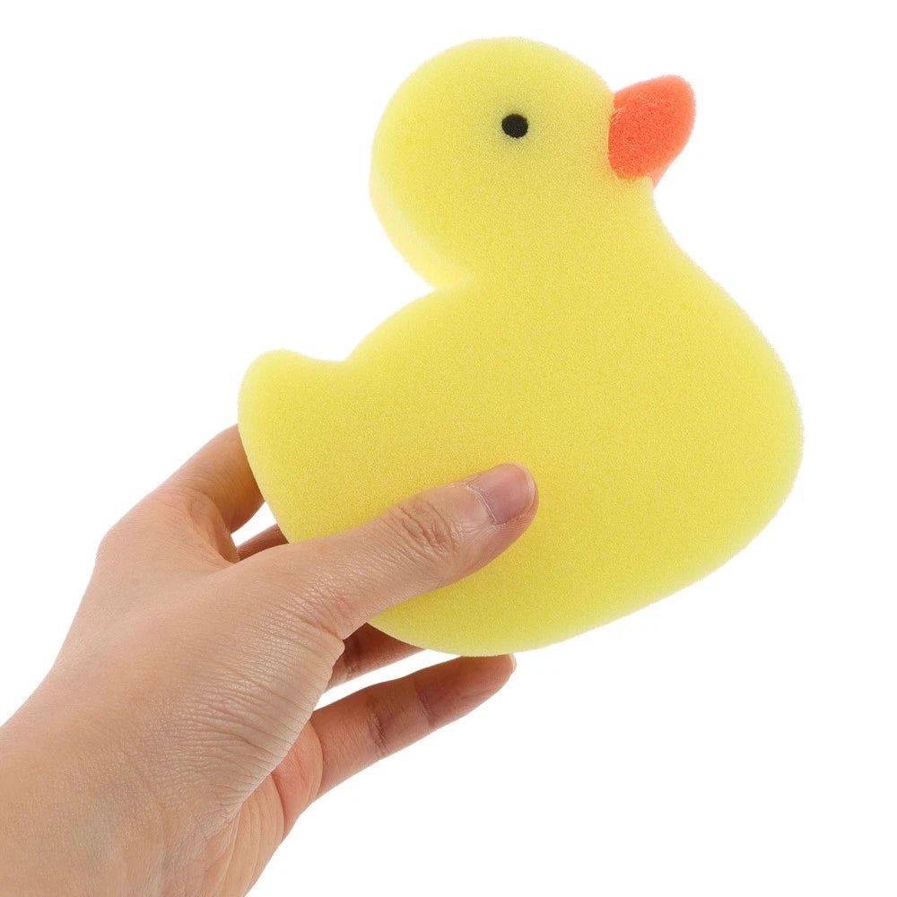 4 Pcs Little Yellow Duck Bath Brush Toddler Cute Sponge Body Shower