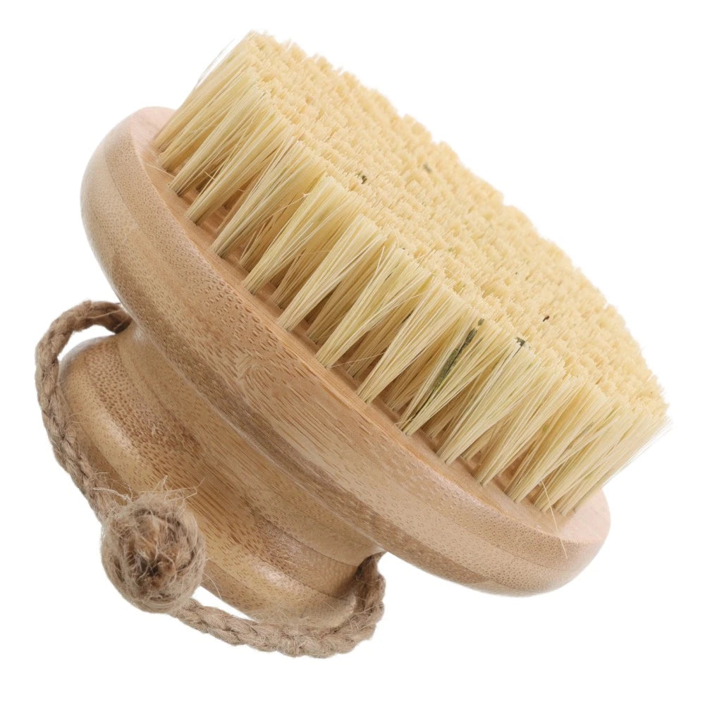 Bamboo Bath Brush Exfoliating Bath Shower Scrubber for Back Body Dead Skin