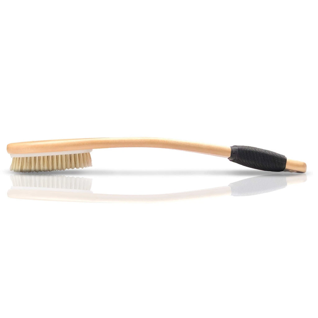 Bath Brush Wooden Curved Long Handle Antiskid Shower Brush For Exfoliating Natur
