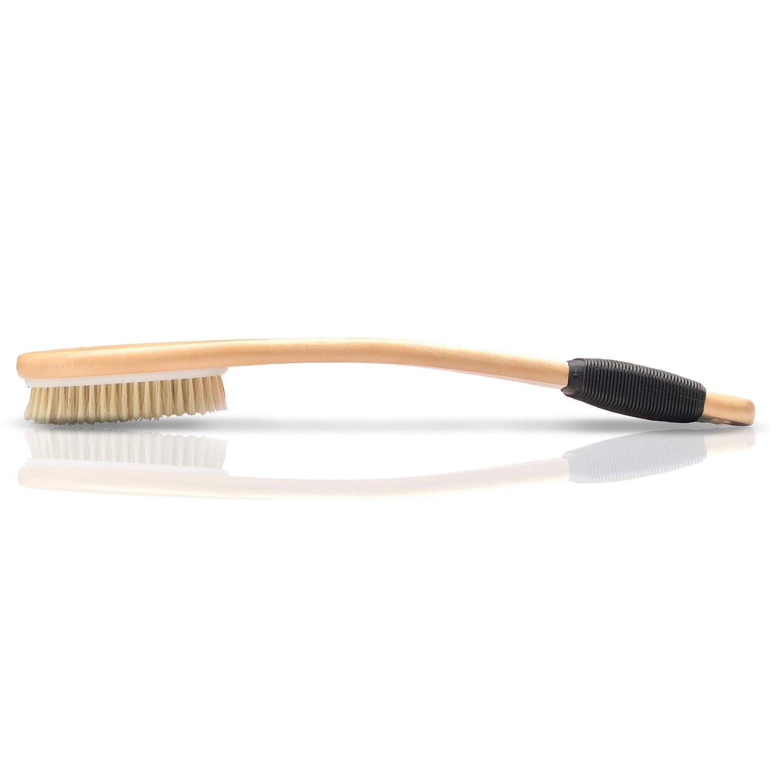 Bath Brush Wooden Curved Long Handle Antiskid Shower Brush For Exfoliating Natur