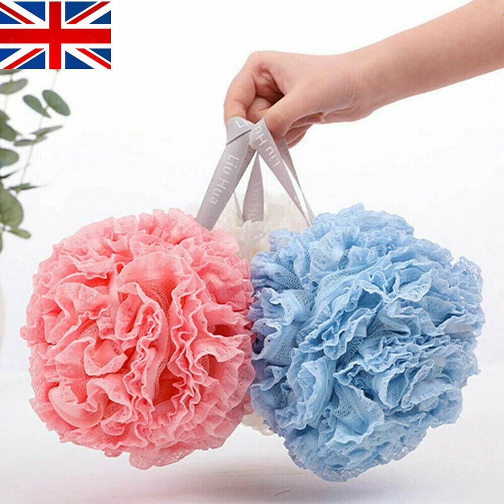 Exfoliating Body Scrubber Sponge Flower Brush Puff Bath Loofah Mesh Shower