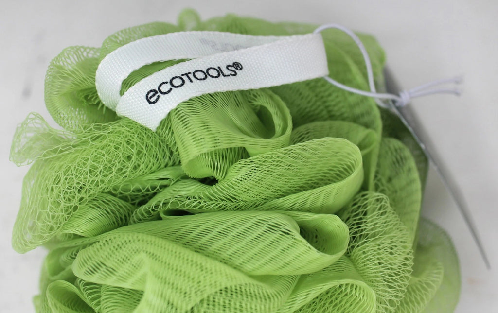 Ecotools Green Shower Sponge Loofah Pouf Soft Strap Gentle Cleansing Brand New