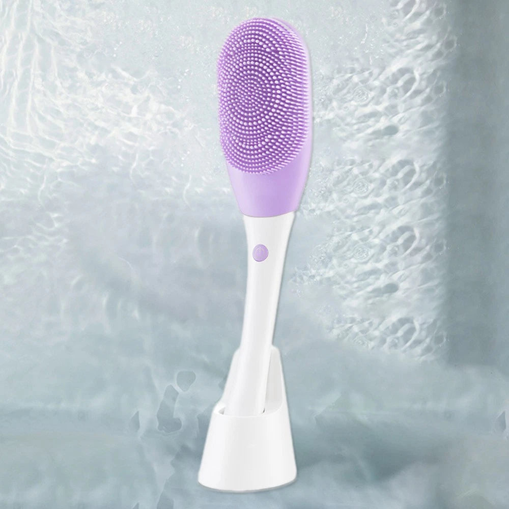 Electric Massage Body Bath Brush Silicone Shower Brush Waterproof Back Scrubber