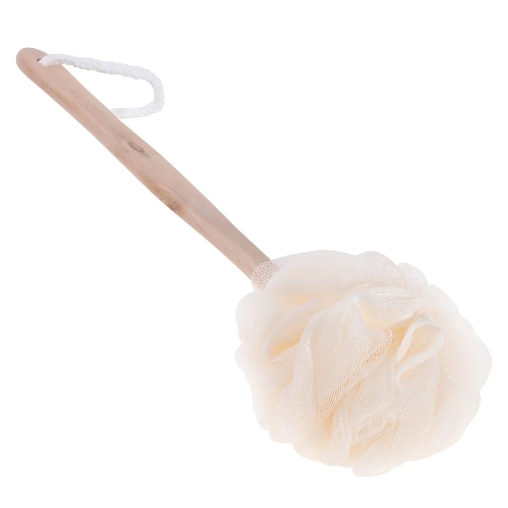Exfoliating Bath Scrubber Long Handle Sponge Brush for Back and Elbows