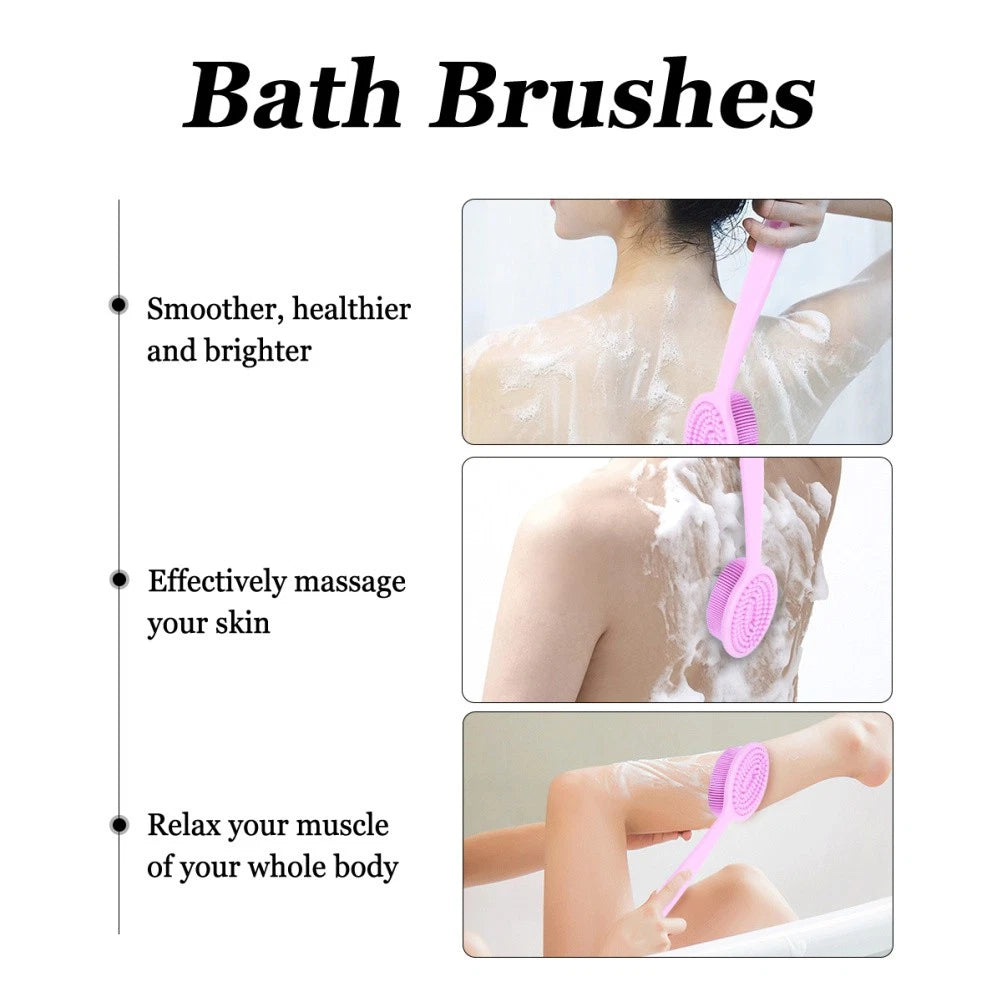 Long Handle Bath Brush Hair Bathing Brush Back Cleaning Scrubbers Shower Brushes