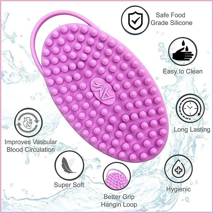 Brand New Avilana Exfoliating Silicone Body Scrubber, Light Gray. FREE SHIPPING