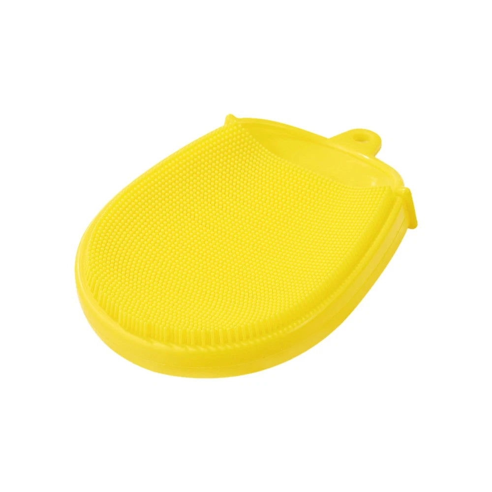 Yellow Silicone Body Shower Brush Silicone Bath Brush Silicone Shower Loofah
