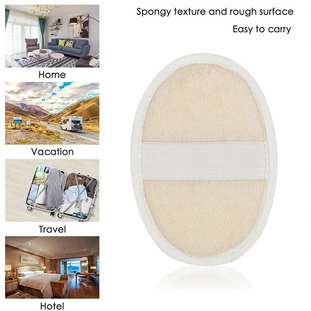 1-5X Body Scrubber Brush Exfoliating Natural Loofah Pad Luffa Shower Sponge Bath