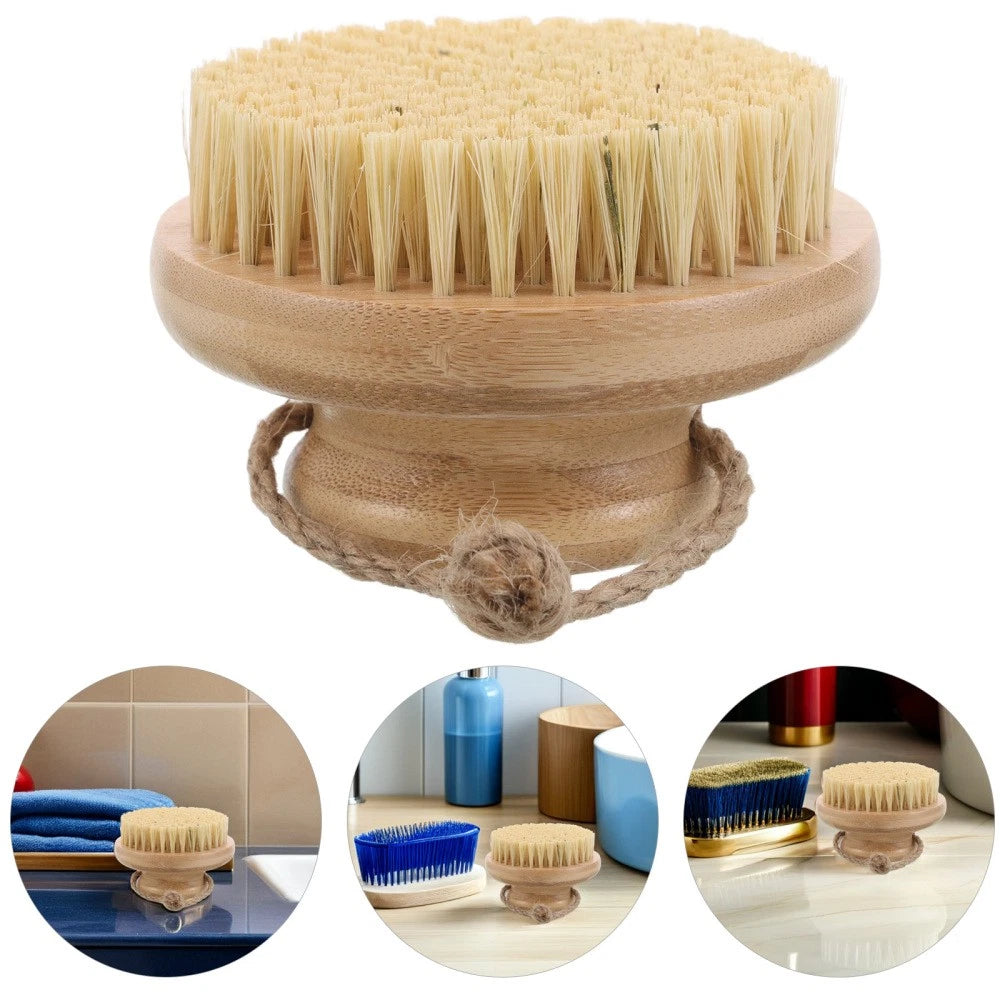 Bamboo Bath Brush Exfoliating Bath Shower Scrubber for Back Body Dead Skin