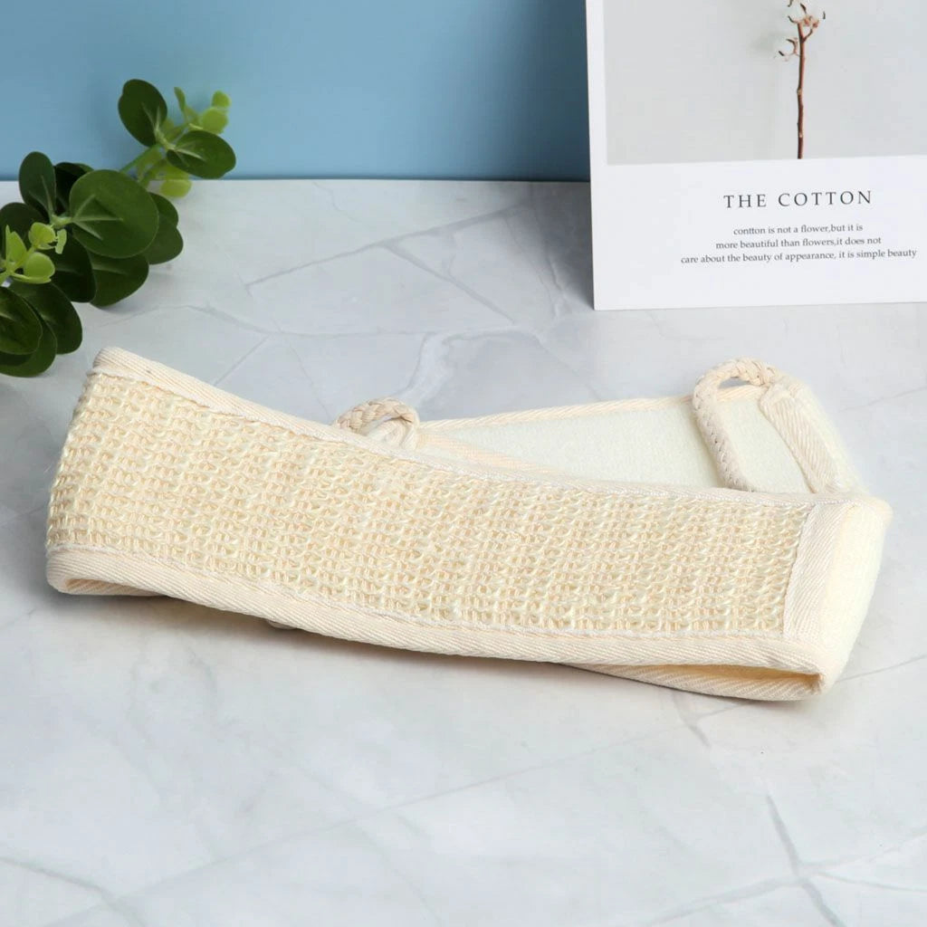 Exfoliating Back Scrubber Bath Shower Strap Loofah Spa Skin Brush Sponge Body