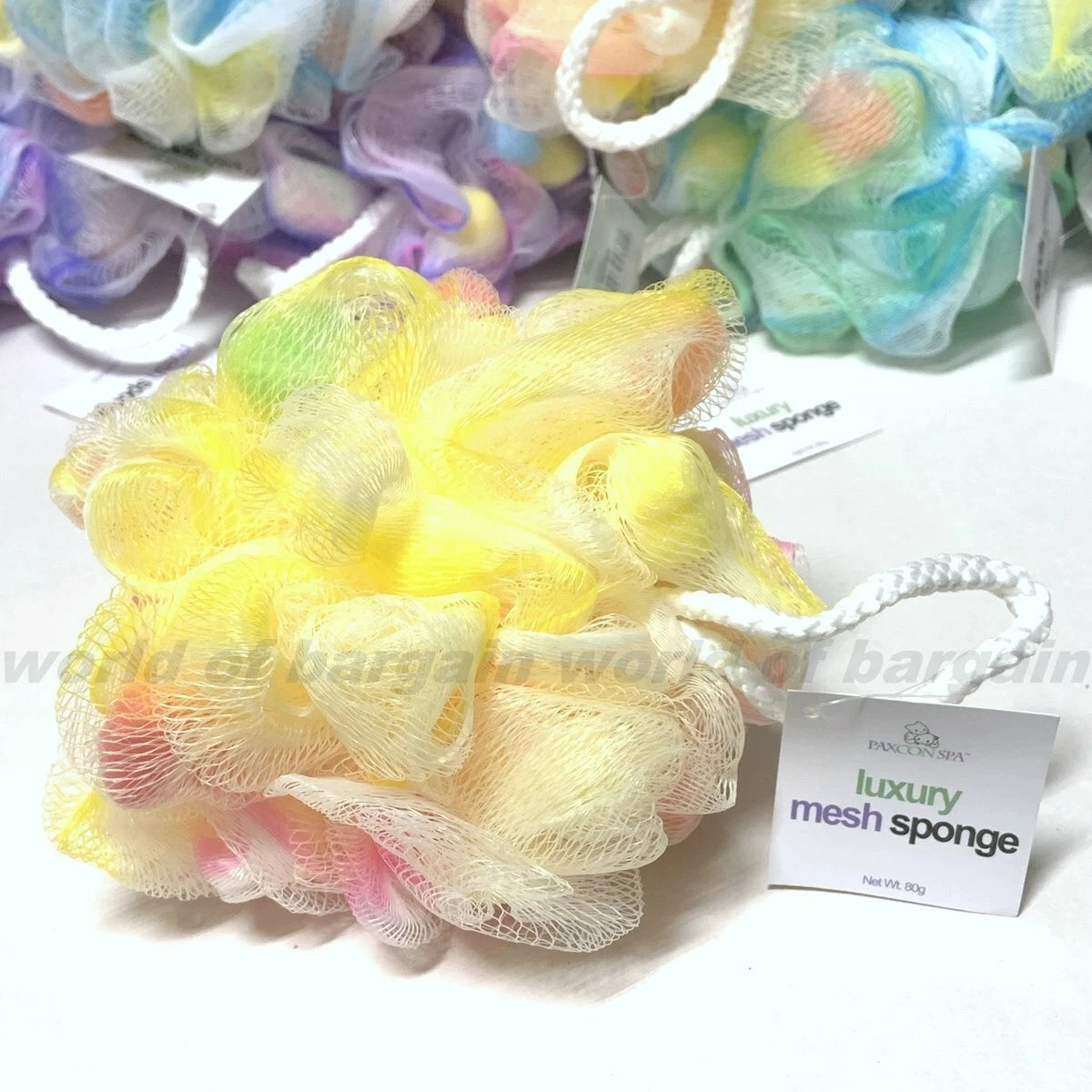 BATH SPONGE Shower Puff Ball Nylon Mesh Soap Scrubber Body Massage Scrub Net