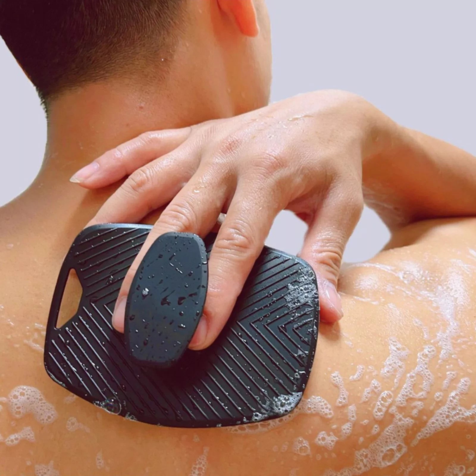 New Shower Massager Body Scrub Silicone Bristles Bath Brush Washing Scrubber_-
