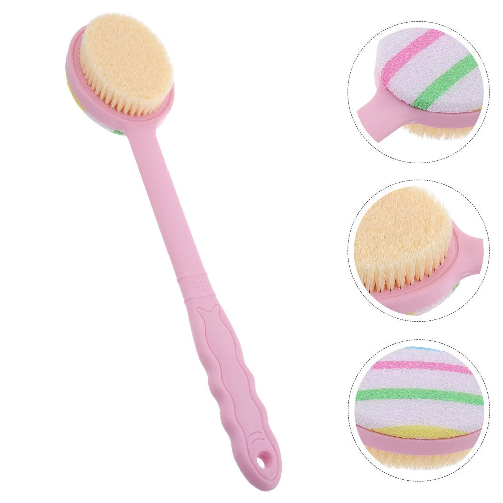 Shower Back Brush with Handle Non- Plastic Handle Back Scrubber Back Br