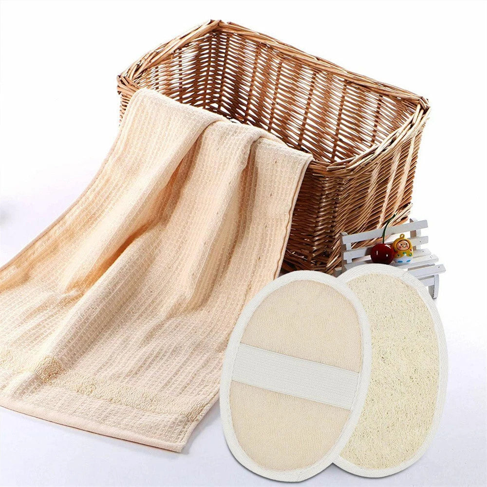 1-5X Body Scrubber Brush Exfoliating Natural Loofah Pad Luffa Shower Sponge Bath