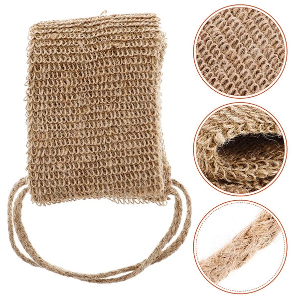 Jute Back Washer Bath Towel Shower Body Scrubber Scratcher for Men Brush Women