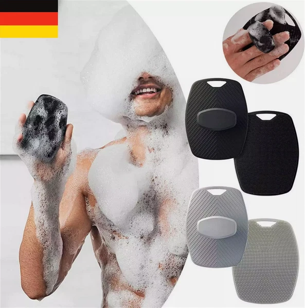 New Shower Massager Body Scrub Silicone Bristles Bath Brush Washing Scrubber_-