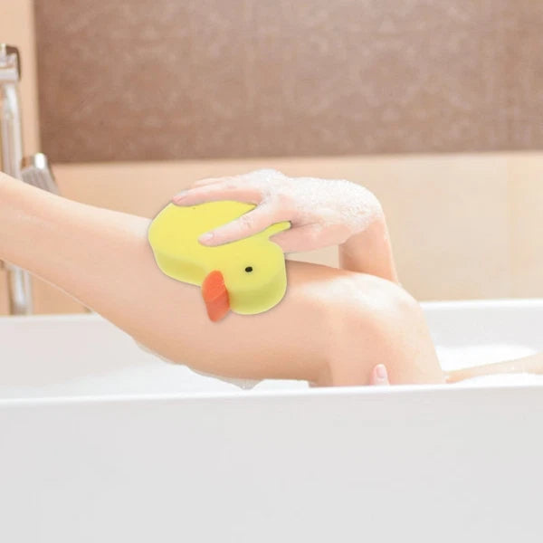 4 Pcs Little Yellow Duck Bath Brush Toddler Cute Sponge Body Shower