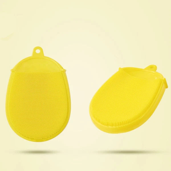 Yellow Silicone Body Shower Brush Silicone Bath Brush Silicone Shower Loofah