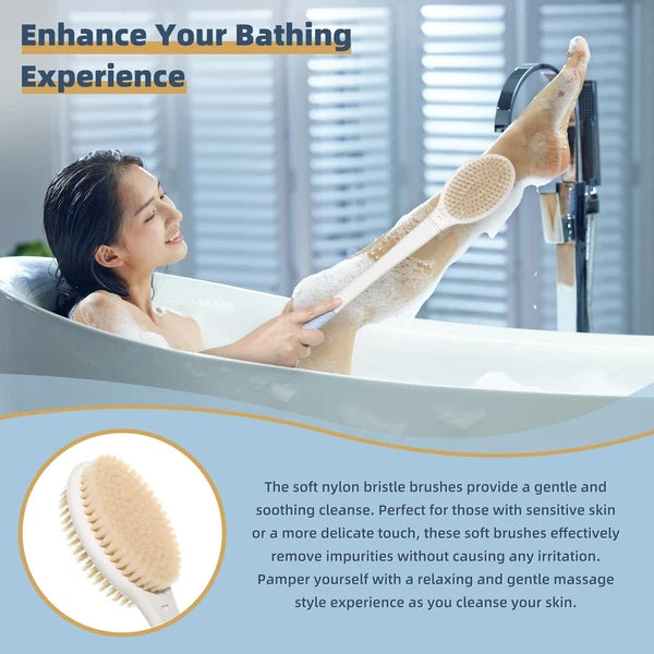 20.5" Back Bath Brush Long Handle for Shower for Men and Women