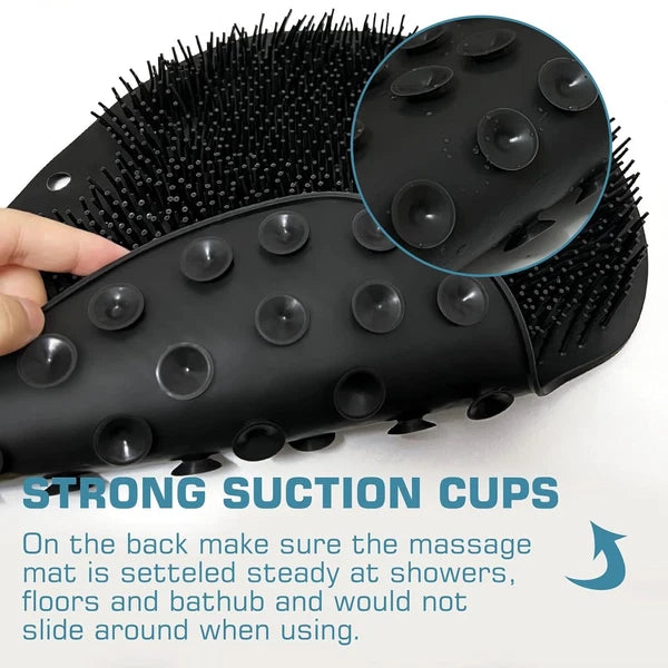 Shower Foot Scrubber Mat Back Washer Back Exfoliating Bath Wash Pad Wall Mounted
