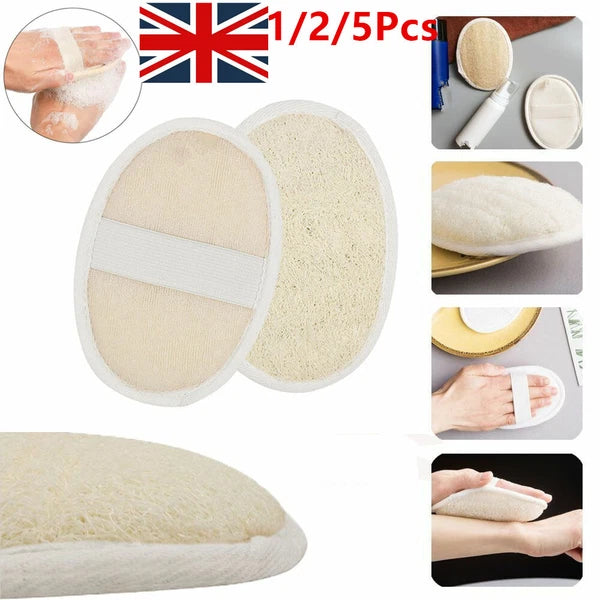 1-5X Body Scrubber Brush Exfoliating Natural Loofah Pad Luffa Shower Sponge Bath