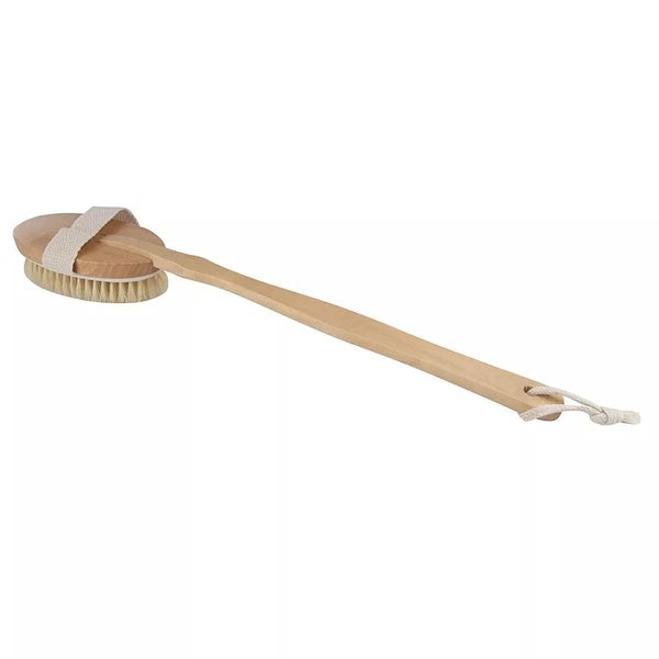 4x Long Handle Bath Brush Natural Bristles Body Back Shower Washing Scrubber