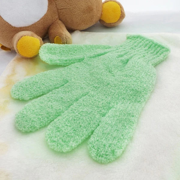 5 Pairs Bath Exfoliating Glove Five Fingers Body Scrub Gloves Bath Shower Sauna
